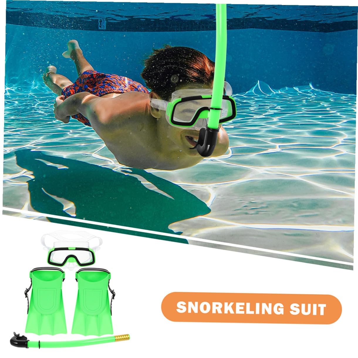 Zerodeko Gafas De Buceo para Snorkel Compacto y Ligero Aletas Cortas para Nadar para Principiantes Incluye Máscara De Snorkel y Equipo De Duradero