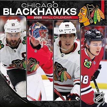 Chicago Blackhawks 2026 12X12 Team Wall Calendar 26998011936