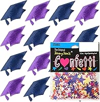 Vista 118 de Confeti Grad Cap Negro, Púrpura Combo - 2 bolsas de media onza (1 oz) (8400/8412)