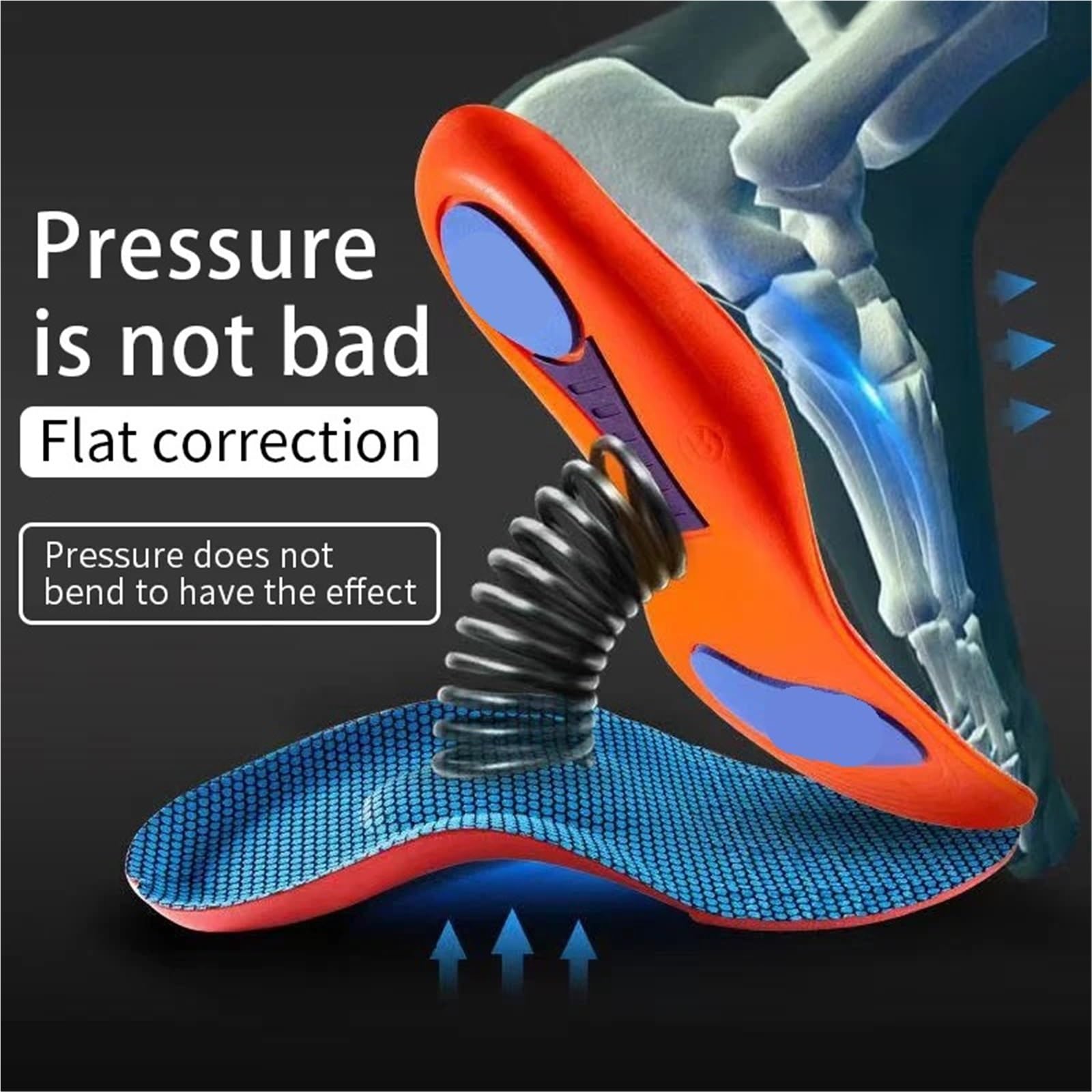 Plantillas Altura Hombre Plantillas deportivas elásticas for zapatos con tecnología de suela que absorbe los impactos y transpirables for correr(35-36)