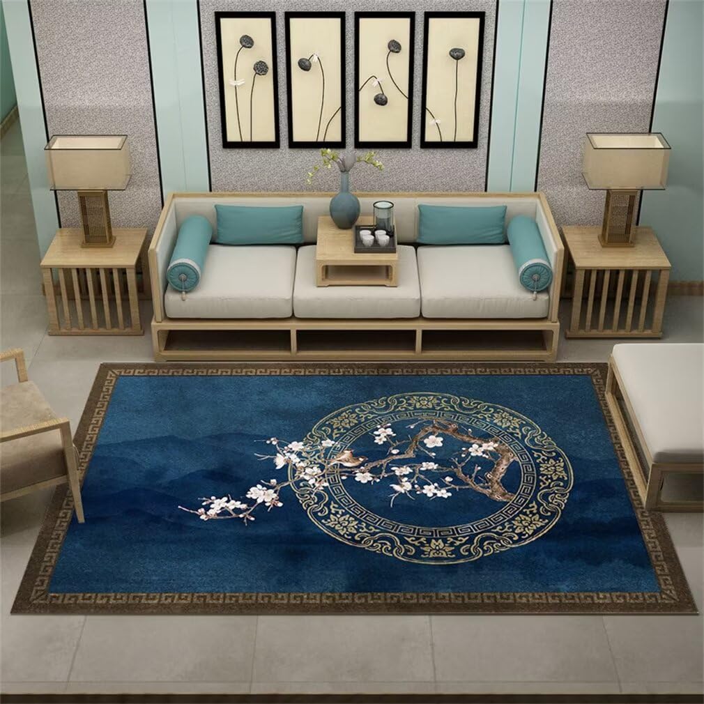 Moquette salon grande taille 300x400 au motif floral oriental simple