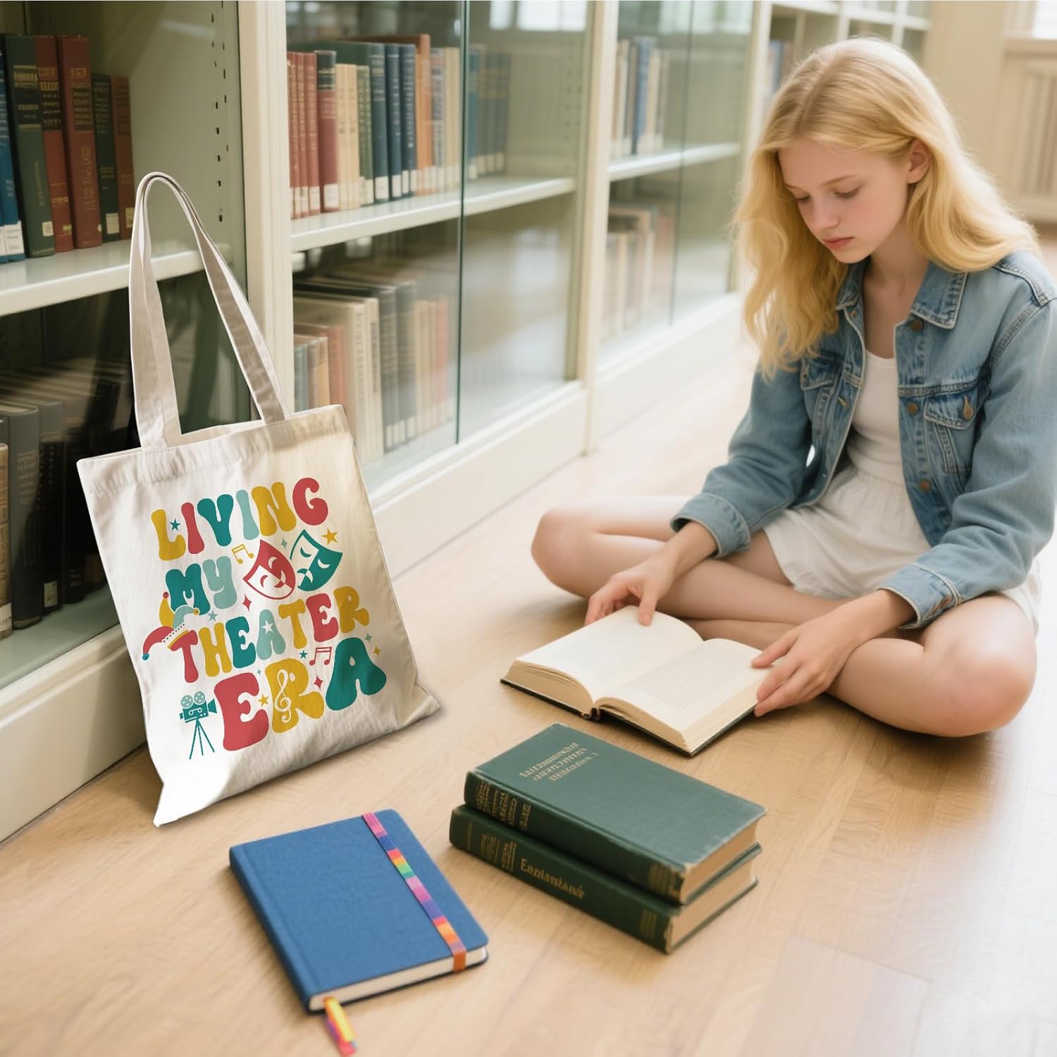 Aesthetic Canvas Tote Bag for Women - with Magnetic Snap Closure & Zipper Inner Pocket Reusable Bag for Shopping - Image 9