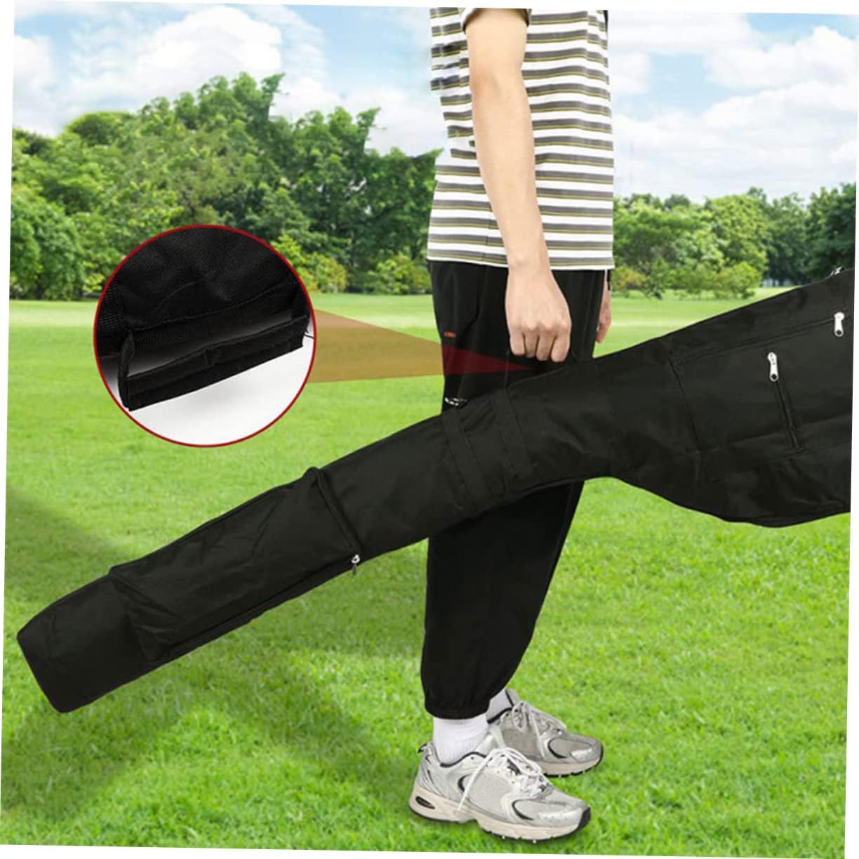BESPORTBLE Golfing Bag Women Portable Travel Club Carrier Multi-Function Golf Tote Bag for Men Women Zipper Golfing Club Holder