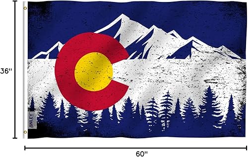 Vista 17 de Bandera con los estados de EE.UU., Colorado Poliéster 68D - Colorado