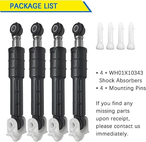 Miniatura 6 de WH01X10343 WH01X20826 Amortiguador para arandelas de carga frontal G.E GFWS1700H0WW GFW450SSK0WW GFWN1600J1WW WCVH6800J2WW, reduce la vibración y el