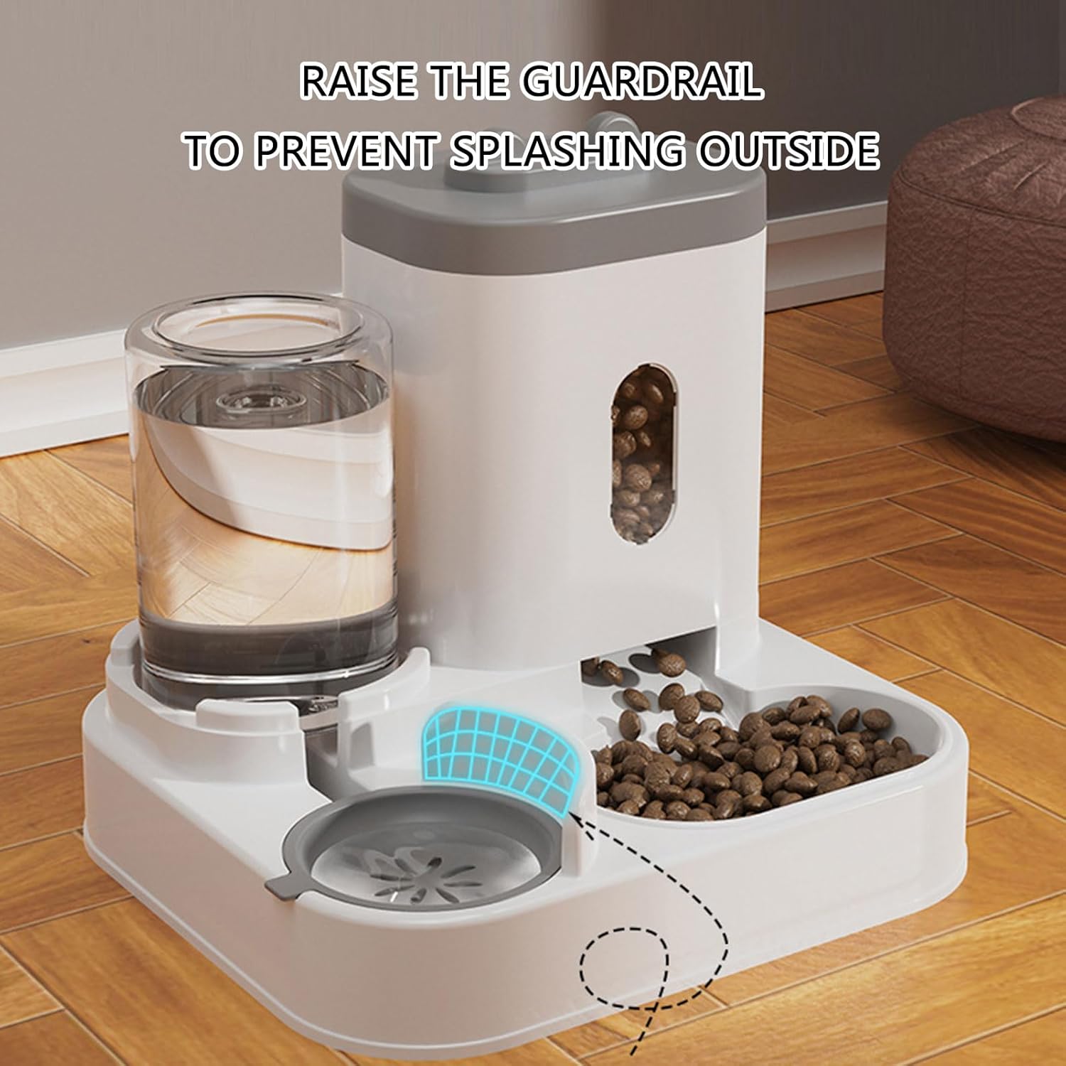 Pet Automatic Waterer Cats Feeder Food Container Bowl Automatic Water Fountain 2 in 1 Pet Large Dog Water Feeder