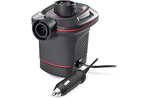 Intex QuickFill 12 Volt DC Electric Air Mattress Pump with 3 Interconnecting Nozzles