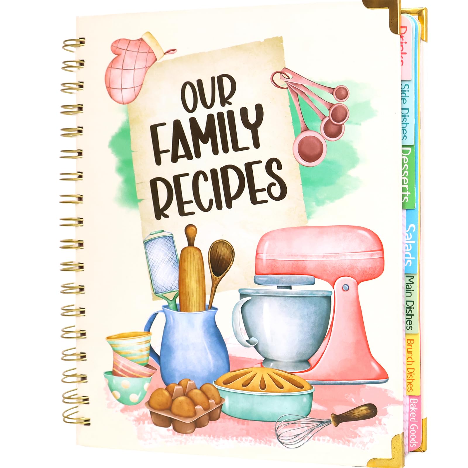 WorldBazaar Recipe Book To Write In Your Own Recipes Gift For Mom Mother Family Daughter Wife Friends Women New Couples Personalized Notebook