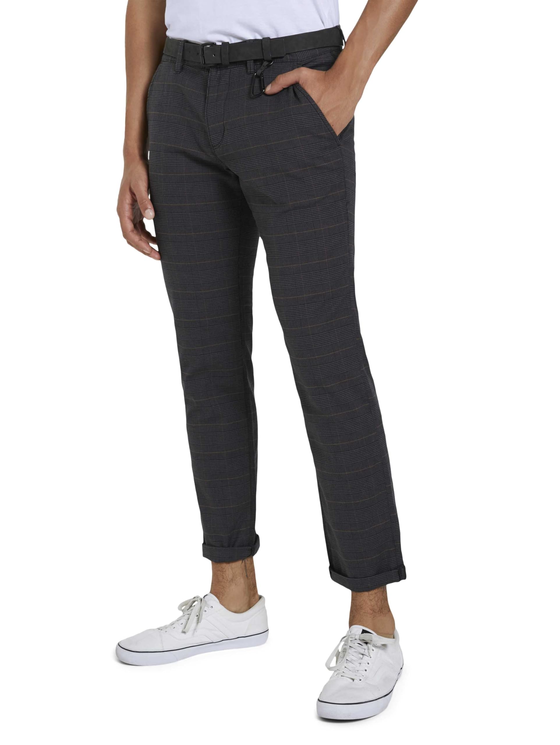 TOM TAILOR Denim Herren 1020451 Straight Fit Chino Hose mit Gürtel