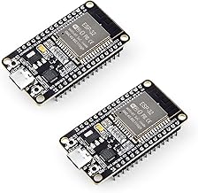 ELEGOO ESP-32 Development Board 2PCS USB C, 2.4GHz Dual Mode WiFi+Bluetooth Dual Core Microcontroller for Arduino IDE, Support MicroPython, NodeMCU, AP/STA/AP+STA, CP2102 Chip