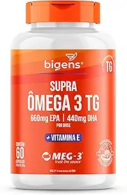 Biogens Supra Ômega 3 + Vitamina E, 660mg EPA | 440mg DHA, Selo Internacional de Qualidade MEG-3®, 60 Cápsulas, Forma TG (Triglicerídeos) Bigens