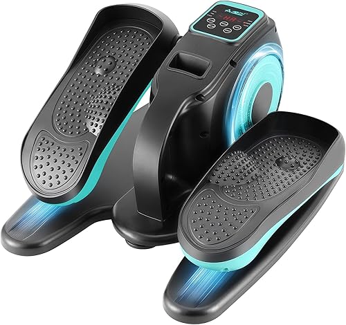 Under Desk Elliptical Machine, Leg Exerciser for Seniors Adults, Adjustable Speeds Elliptical Trainer with Remote, Quiet & Portable Mini Seated