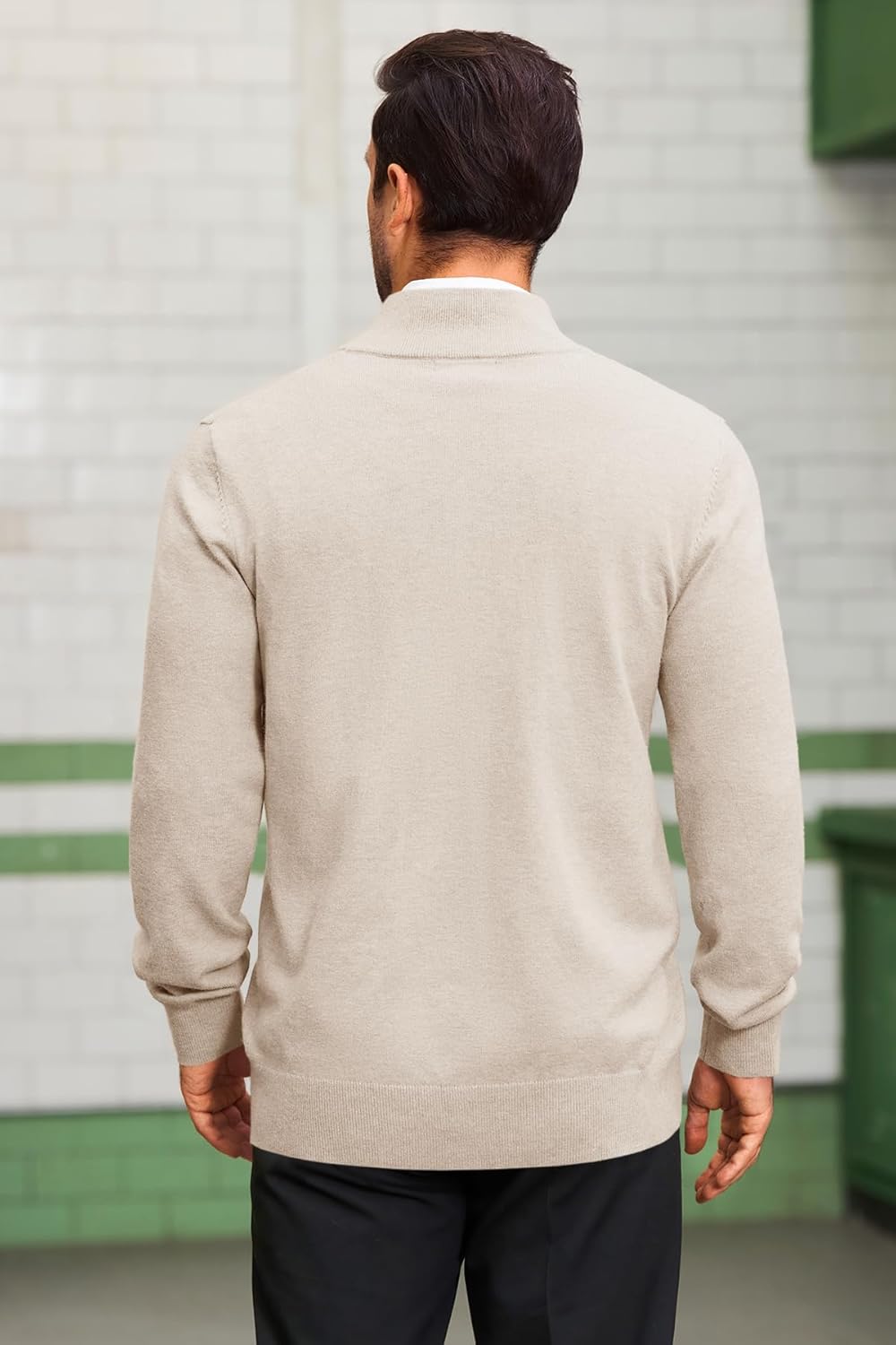 Runcati Mens Stand Collar Cardigan Sweater Button Down Long Sleeve Cardigan Jacket Casual Winter Knitted Sweaters - Image 3