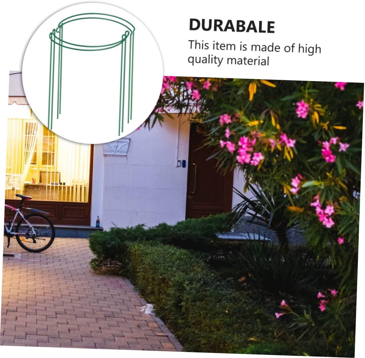 4Pcs Semicircular Plant Support Frame for Use Durable Garden Trellis Green Coated Flower Support Structure for Potted Plants