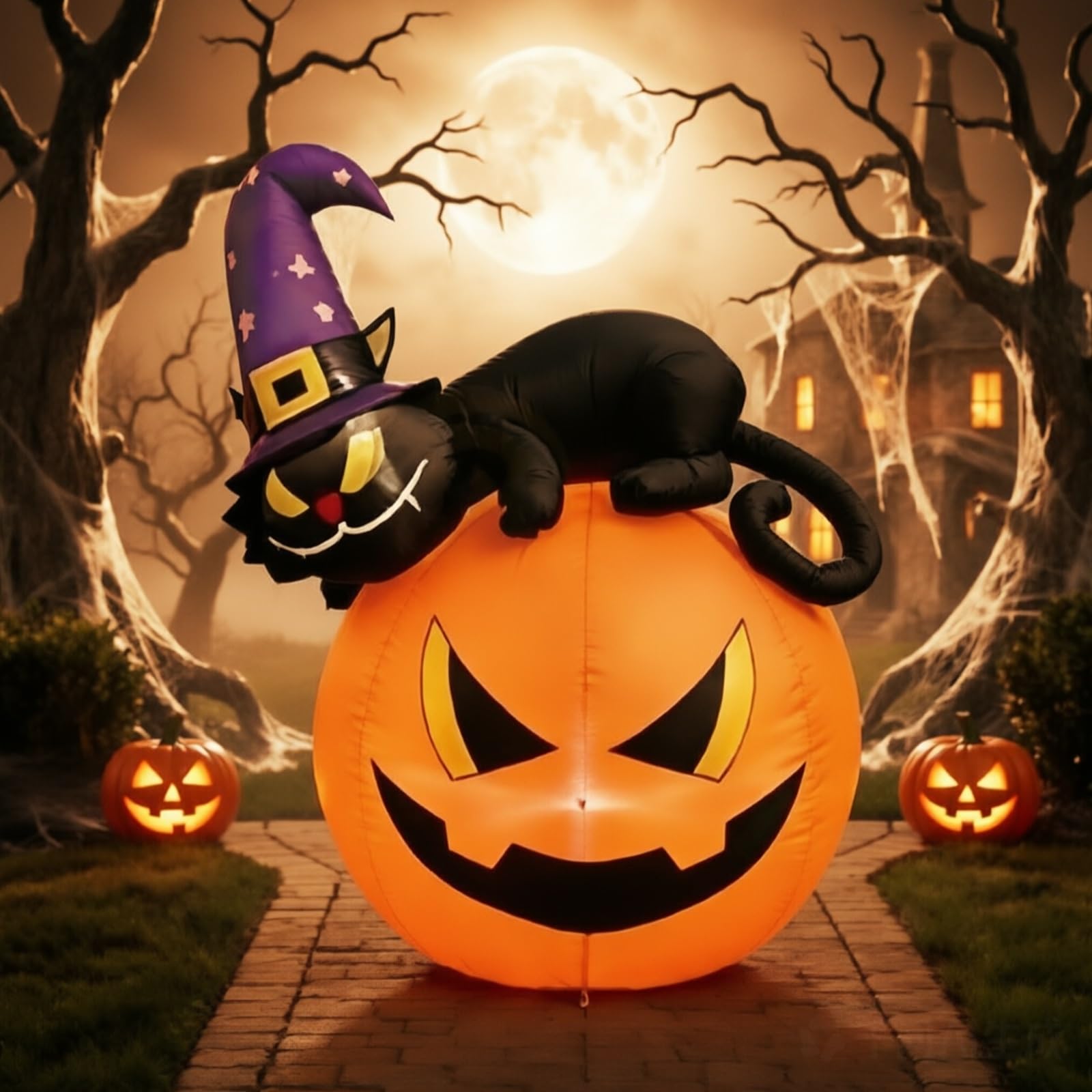 1.2M Zucca Gonfiabile Halloween, Decorazione Esterno per Giardino