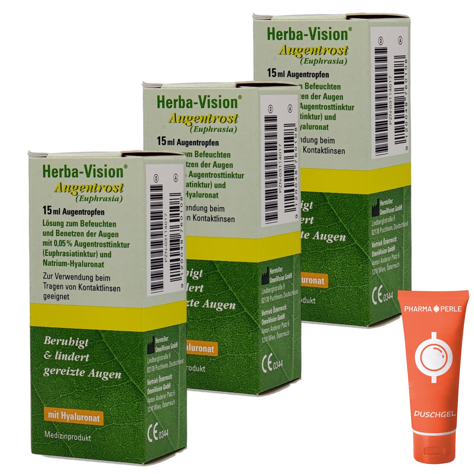 Herba-Vision Augentrost I 3x 15ml I mit PharmaPerle Duschgel