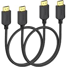 3 FT HDMI Cable 2-Pack, 4K HDMI Cable Braided- High Speed Shielded HDMI 2.0 Cable Male to Male Flexible with Ethernet