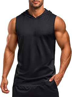 Men‘s UPF 50+ Sleeveless Hoodie Sun Protection Cooling Muscle Tank Top for Workout Gym Fitness