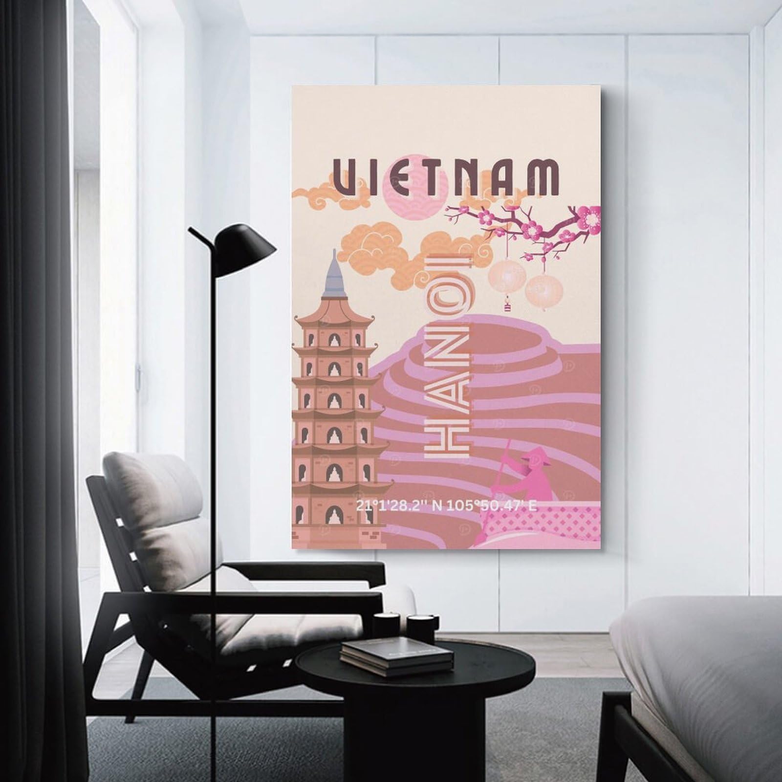 Junmoney Vietnam, Hanoi Travel Decorative Canvas Print, 20x30inch(50x75cm), for Study, Office Or Focused Interiors, Canvas Wall Decor for Creative Rooms