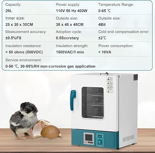 Miniatura 3 de Towallmark Incubadora de laboratorio Incubadora de bacterias 20L RT-149.0 F Incubadora digital científica PID Control de temperatura Incubadora de