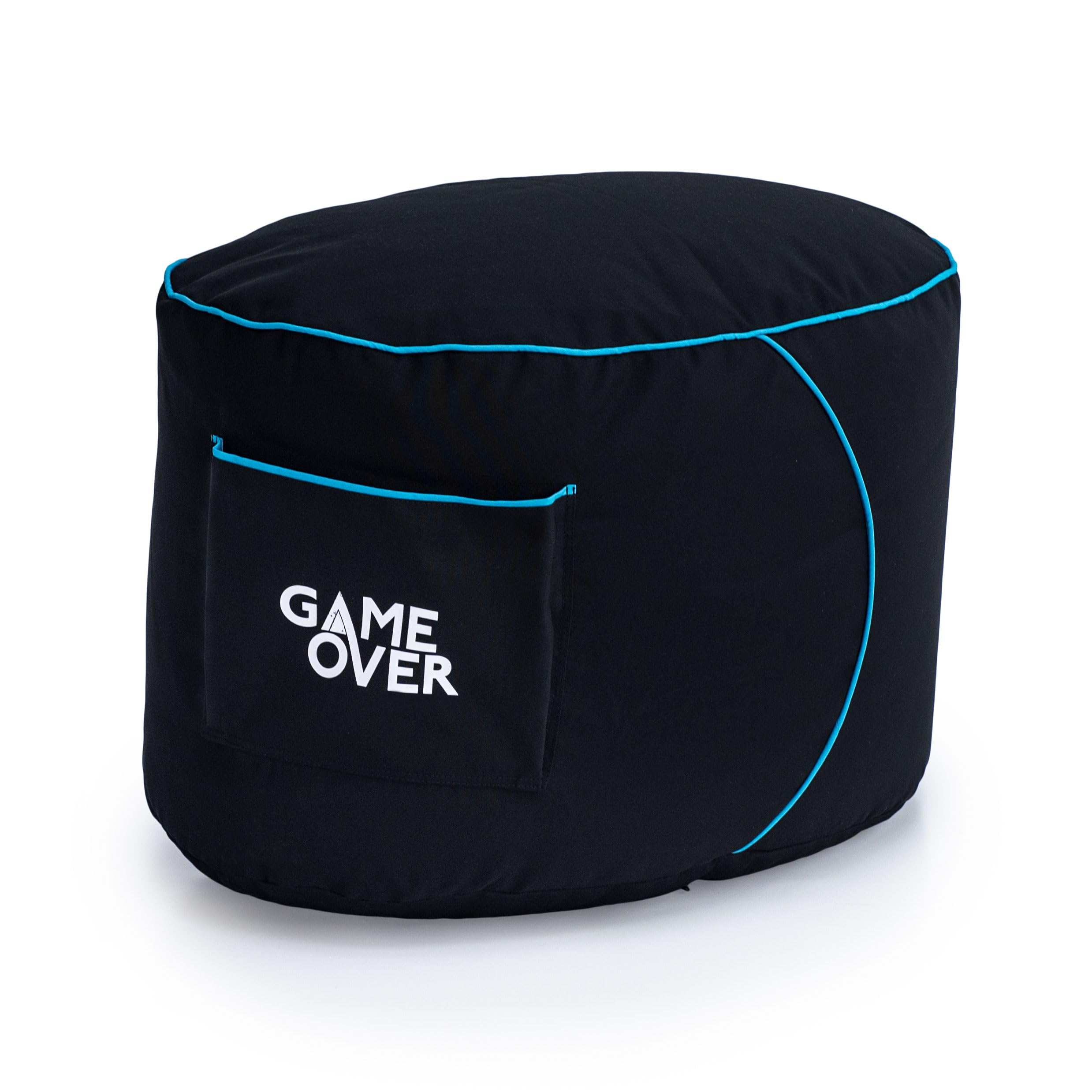 Game Over Reposapies Puff Pera De Video Juegos | Reposo De Pies Sala Interior | Bolsillos Laterales para Controles | Hecho En Reino Unido | Diseño Ergonómico (Lich Blade)