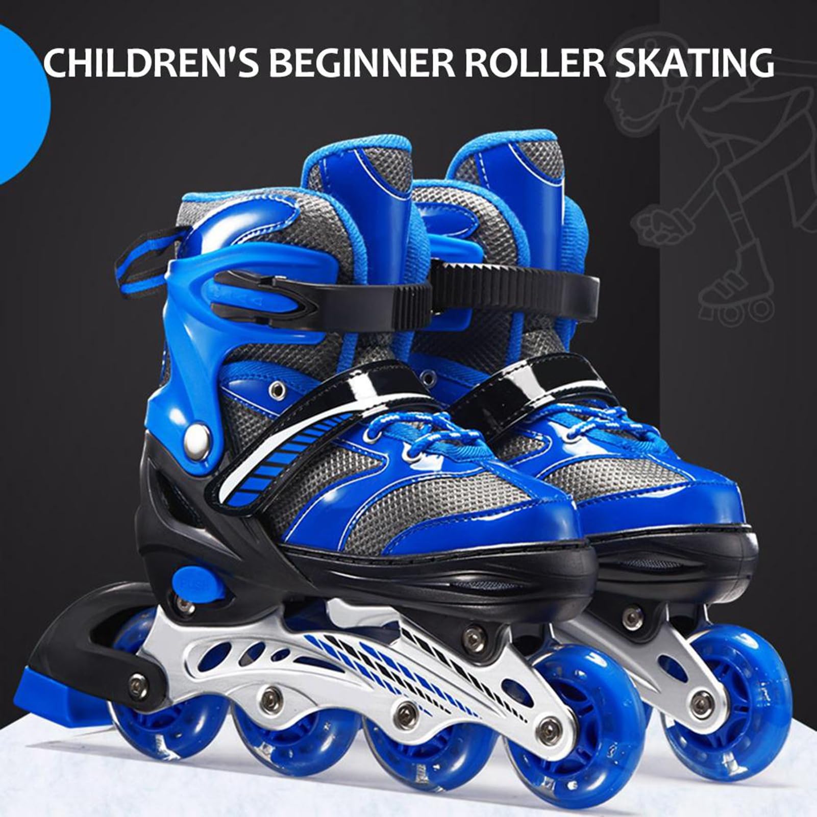 Ejoyous Rolki Inline, Regulowane łyżwy Fitness Unisex z potrójną ochroną, Płynna Jazda, Idealne dla Dzieci i Dorosłych, Rozmiary 33-42