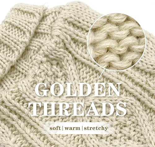 Miniatura 4 de Kyeese - Suéteres para perros con hilo dorado de cuello alto para perros, suéter para mascotas para clima frío