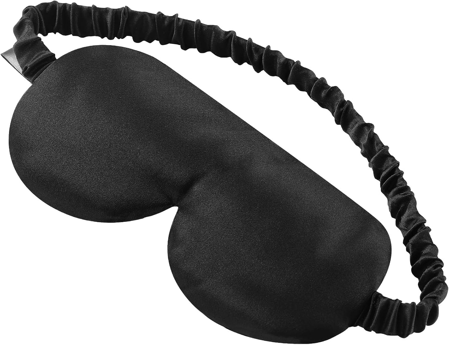 alaska bear sleep mask with silk-covered headband for hair care, silk eye mask comfortable scrunchy band over ears non-adjustable elastic strap (thick, luxury 22 momme) black ?