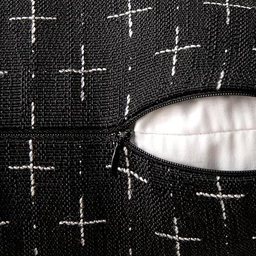 Miniatura 3 de MIULEE Paquete de 2 fundas de almohada decorativas de lino de arpillera, fundas de almohada modernas de estilo rústico tejido con textura para sofá