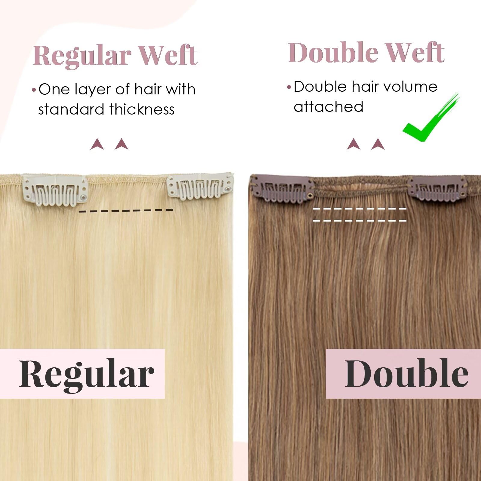 TESS Clip in Extensions Echthaar Braun 55 cm, Remy Hair 8 Tressen Hair Extensions Clip in Glatt 160g Extensions Clip in Lang Haarverlängerung Doppelt Tressen (55 cm-#02-Braun)