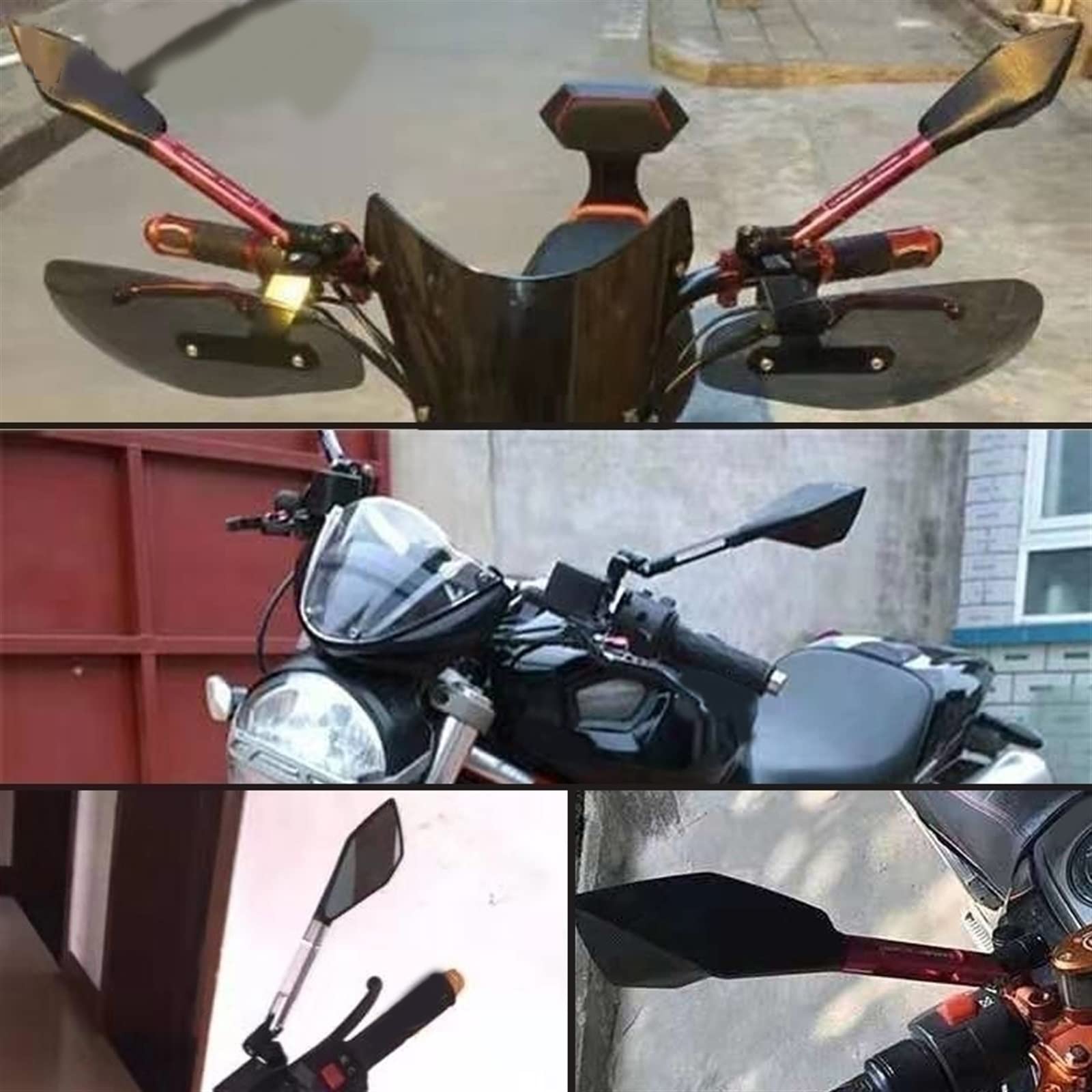 Rétroviseur Rétroviseurs De Moto pour Kawasaki KX100 KLX125 KLX250 KDX125 KDX250 Rétroviseurs Latéraux De Moto CNC en Aluminium (Color : Rot)