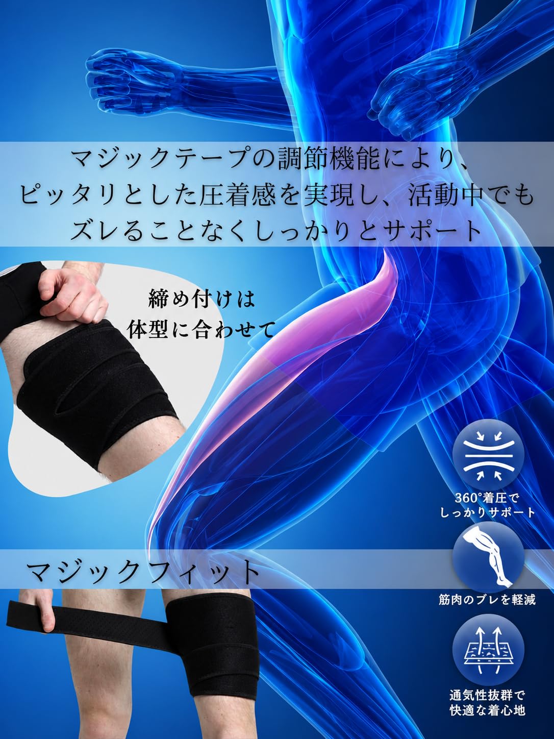 Amazon.co.jp: Thigh/Thigh Supporter, Hip Joint, Men/Women's, For