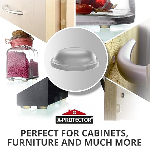 Miniatura 5 de X-Protector Parachoques para puerta de gabinete, 100 unidades, parachoques transparentes de silicona de 12 pulgada, parachoques ideales para