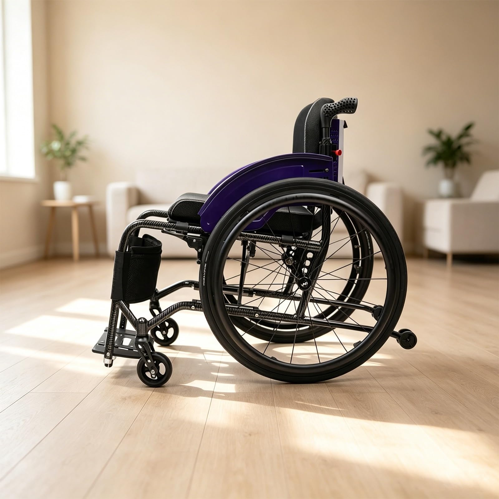 Sillas De Ruedas Deportivas for Adultos Silla De Ruedas De Transporte Muda Todo Terreno, Liviana, Plegable, Portátil, Aleación De Aluminio, Fácil Transporte Y Almacenamiento(44cm/17.3in)