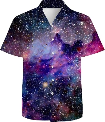 Mens Funny Hawaiian Shirts 3D Graphic Button Down Short Sleeve Tropical Holiday Beach Aloha Shirt