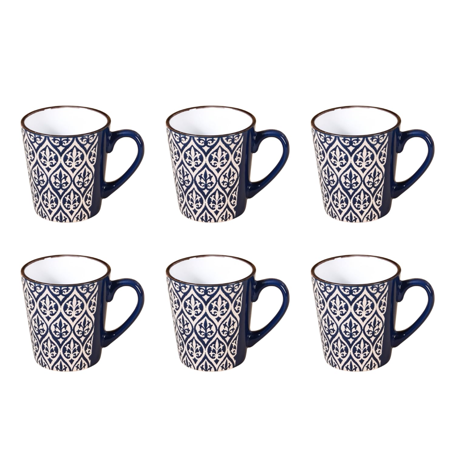 Nestasia Set of 6 Ceramic Tea Cup | Microwave & Dishwasher Safe, Glossy Finish, Perfect for Gifting (Navy Blue, 250ml Each) 4