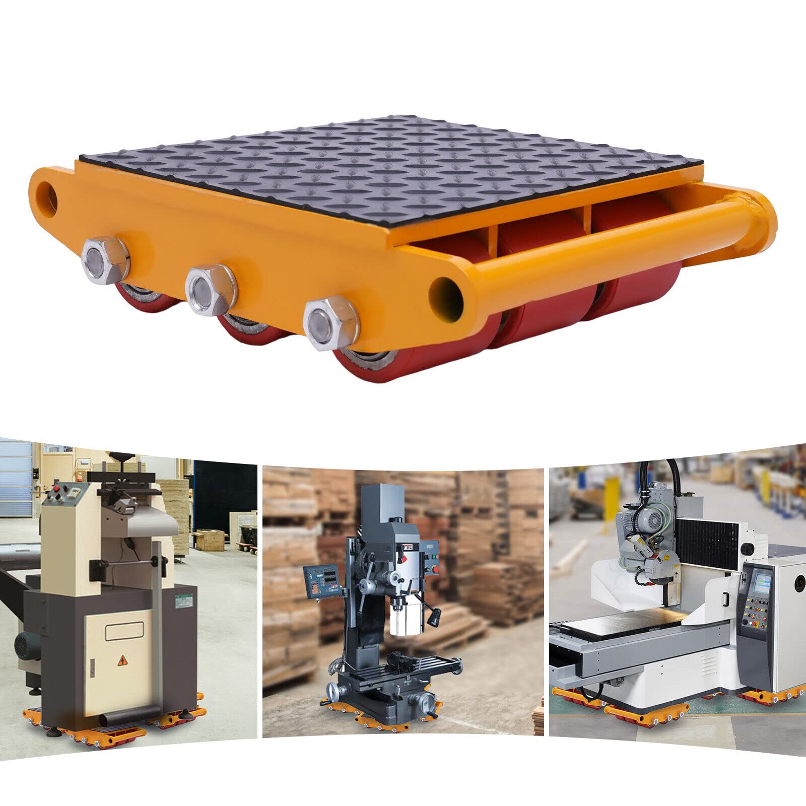 Industrial Machinery Mover 15 T Heavy Duty Machinery 9 rotoli trolley cargo per attrezzature di movimento industriali
