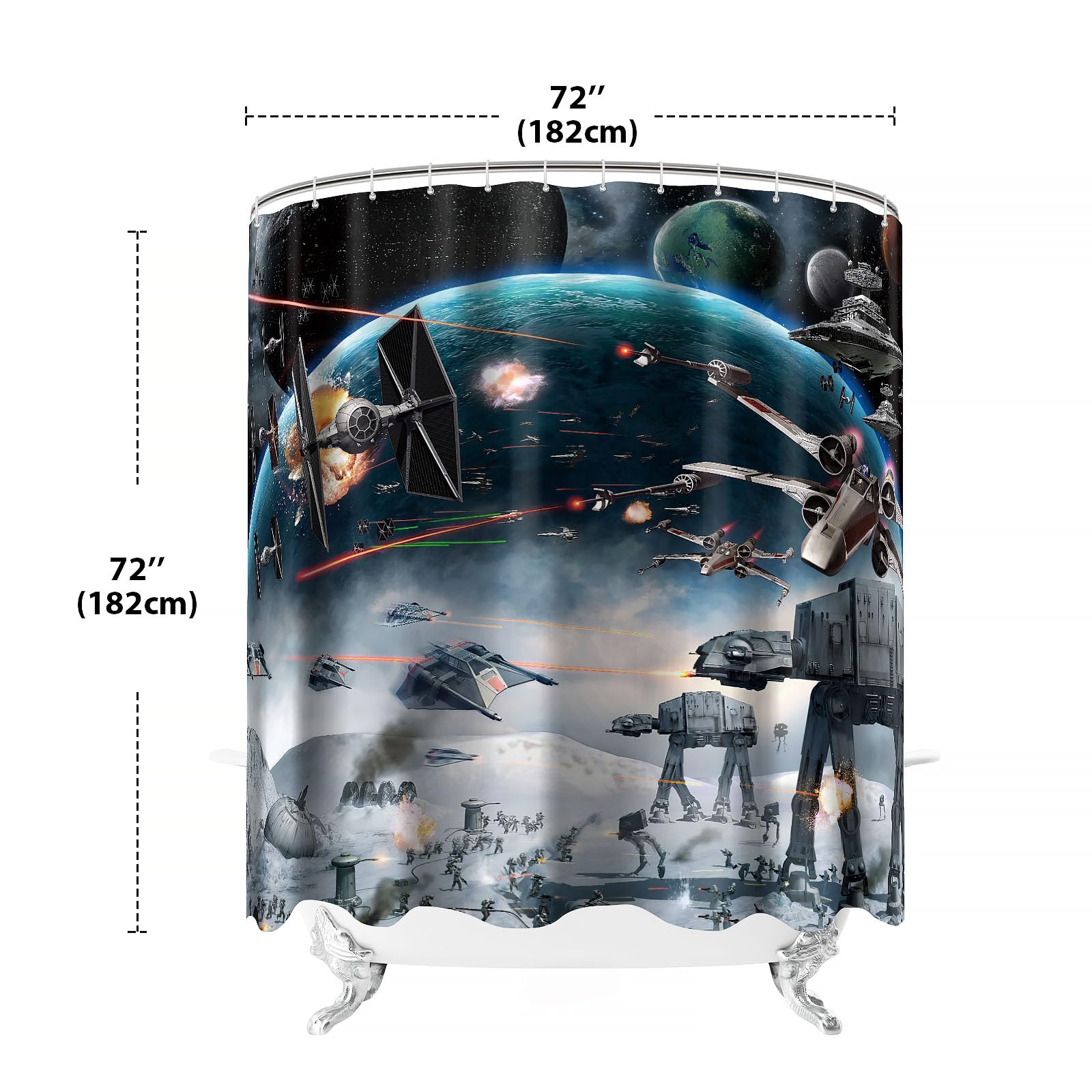 Jejeloiu Galaxie-Duschvorhang – Weltraum-Motiv, 183x198 Cm, Wasserdichtes Polyester
