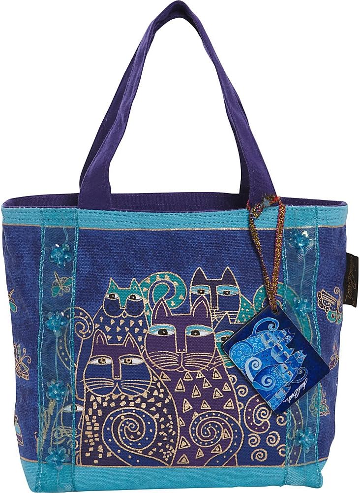 Laurel Burch Indigo Cats Tote, Blue, One Size