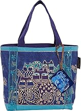 Laurel Burch Indigo Cats Tote, Blue, One Size