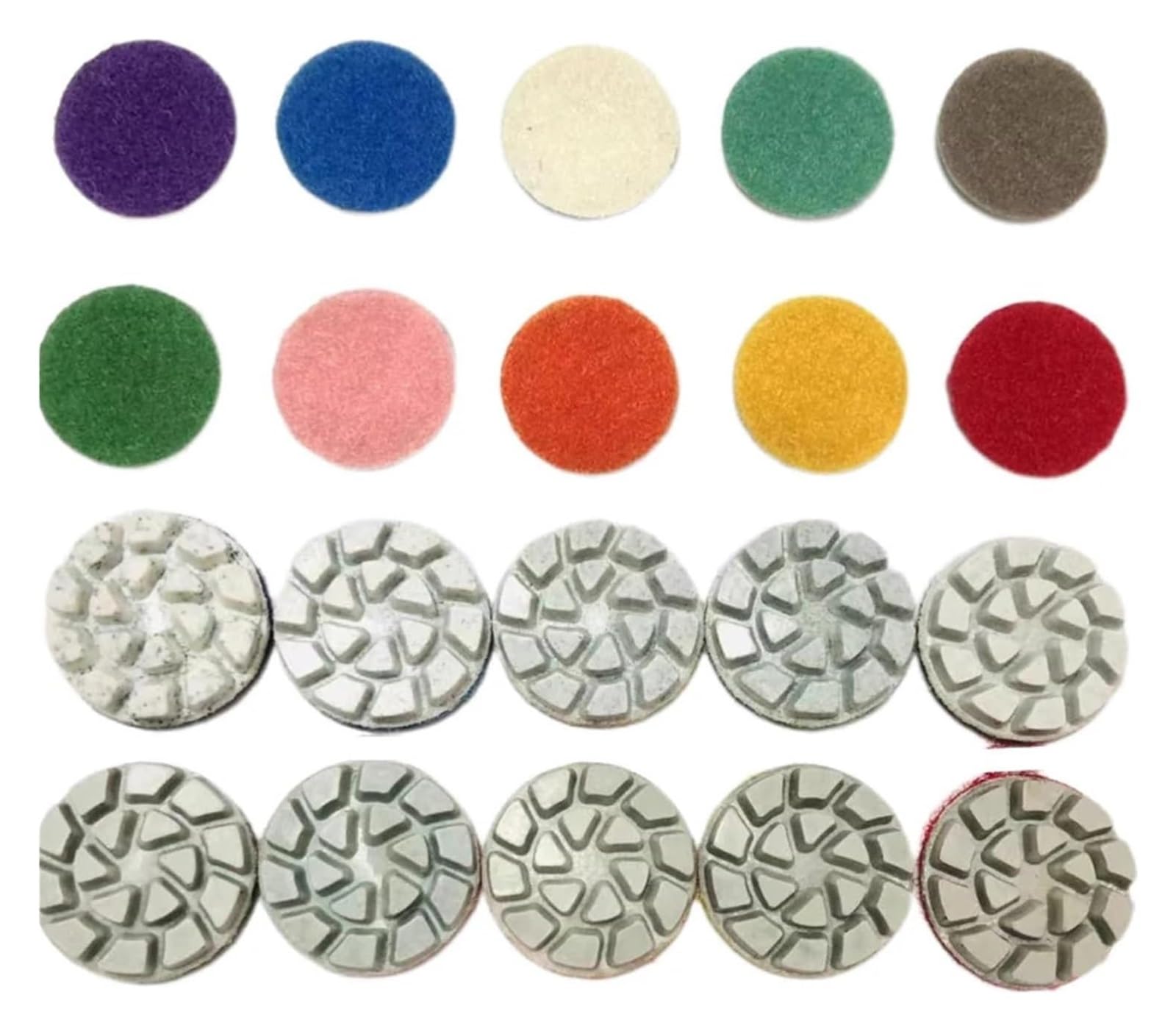 Mini tampons de polissage diamantés 25 mm, 40 pièces, for marbre, granit, pierres précieuses, disque ponçage fin en résine flexible, autocollant .0603