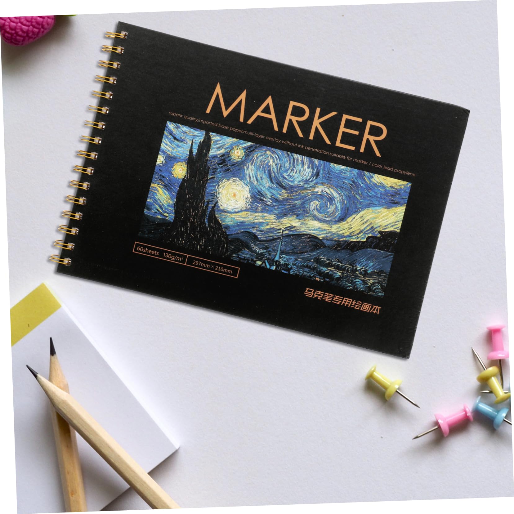 Carnet de Dessin A4 en Papier Léger Noir, Carnet de Croquis Soi-même pour Dessin Crayon et Pastel, pour Pique-niques ou Noël