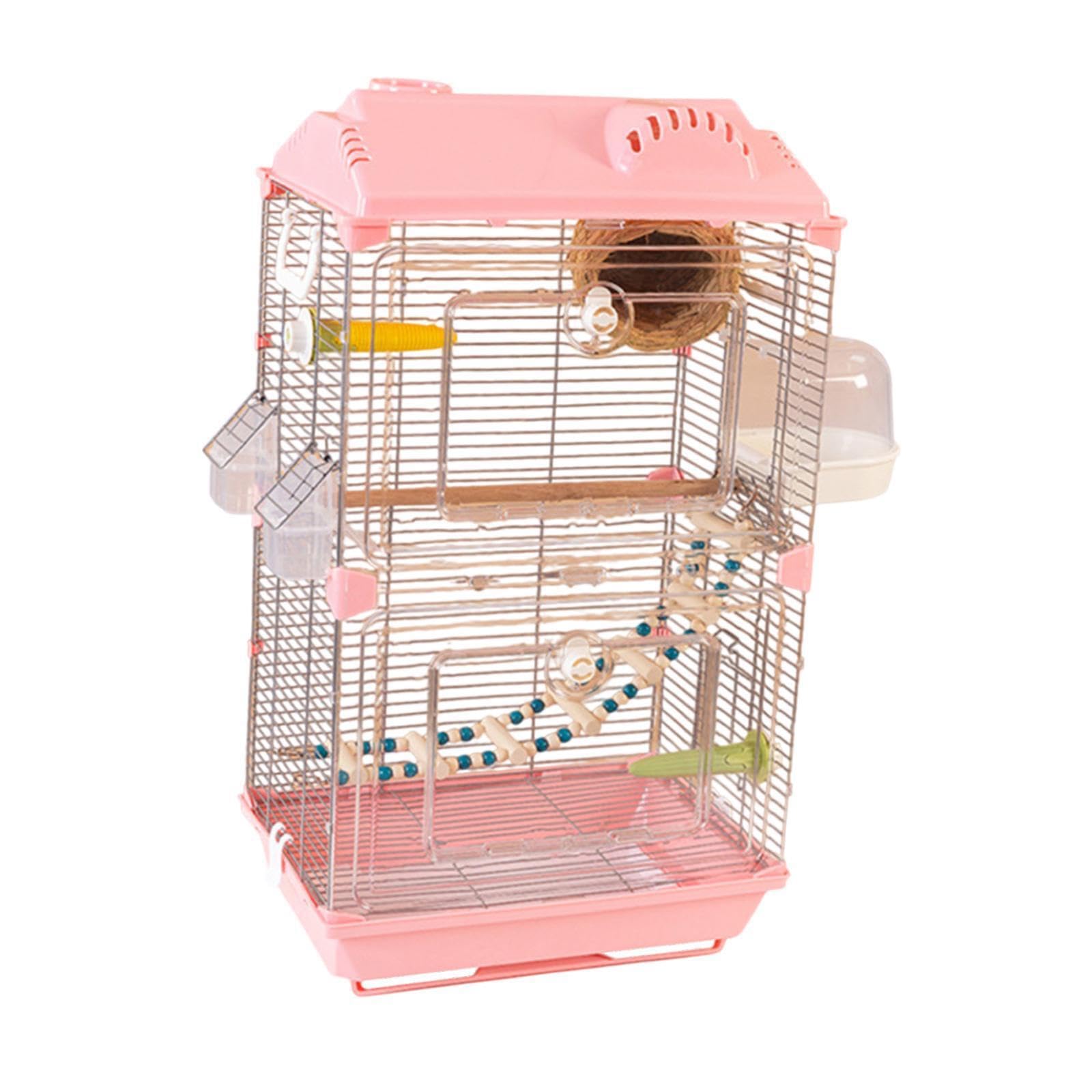 Gabbia per uccelli artigianale, nido per pappagalli, ara, con supporto, accessori, facile manutenzione e buona ventilazione, robusta e portatile, mangiatoia per uccelli,