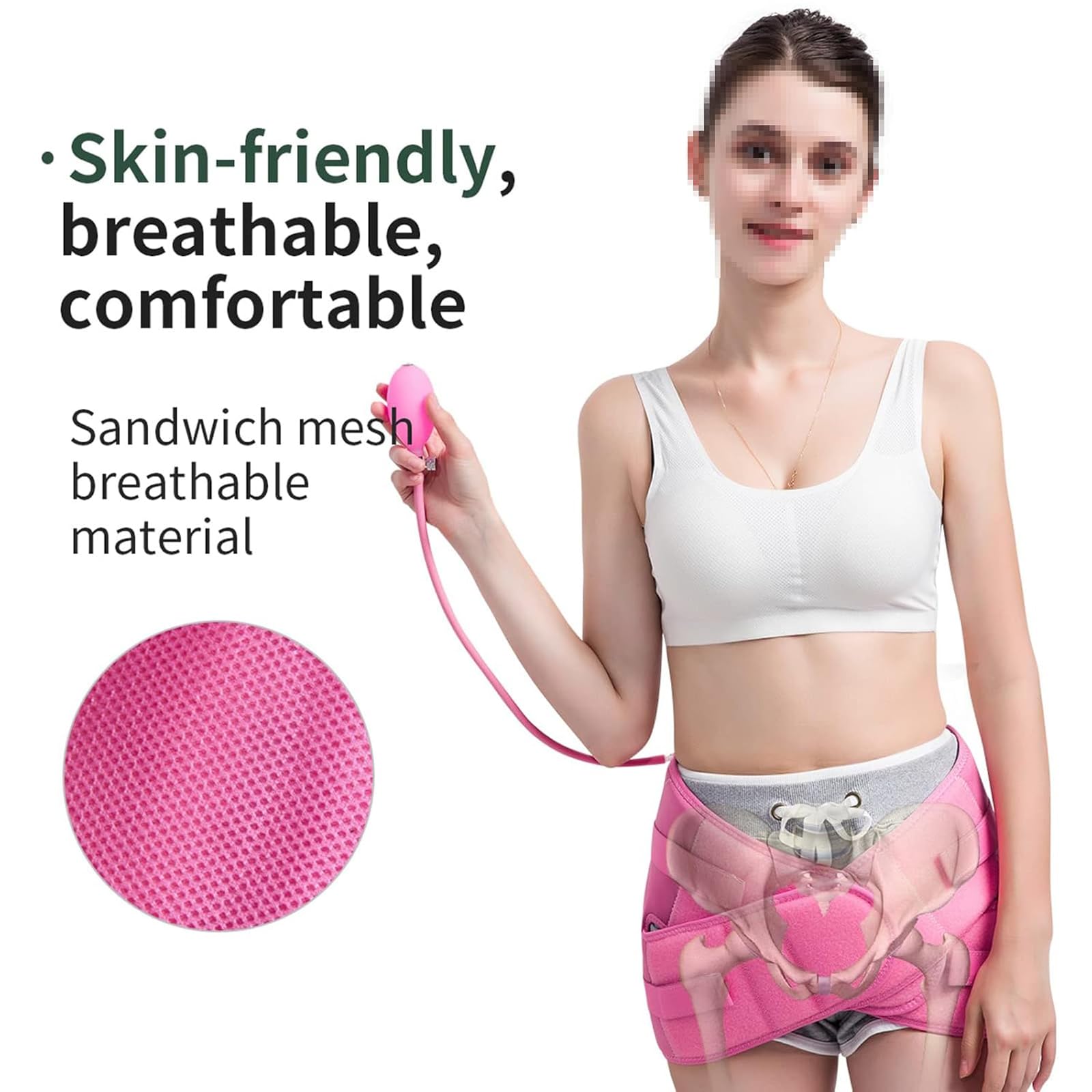 TLYA Korekta miednicy nadmuchiwane pasy korpusy shaper poporodowe podnoszenie biodra,Pink