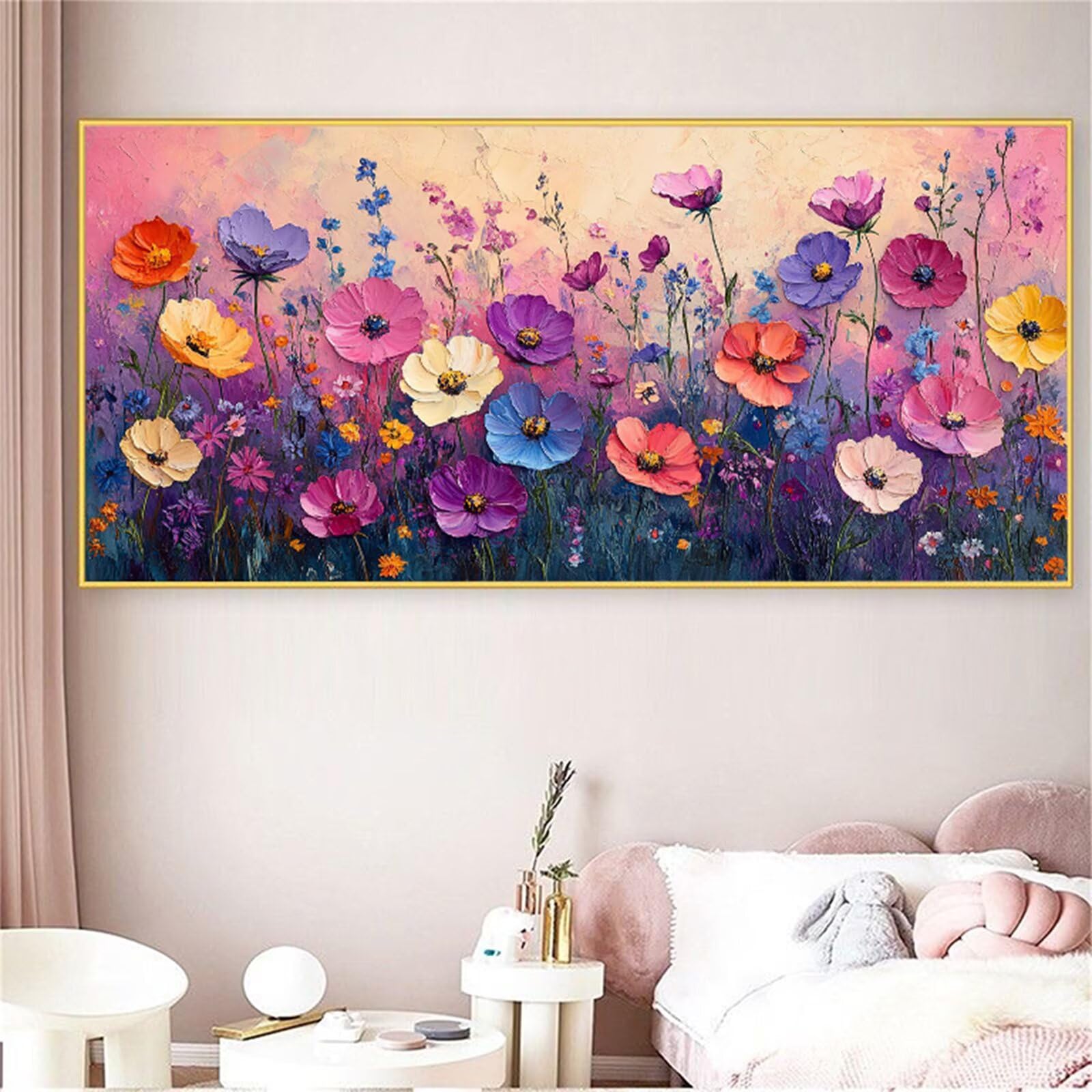 Peinture Numero Adulte paysage, Peinture par Numero Adulte Enfant, fleurs Paint by Numbers Kit Numéro d'Art Kit Grand, Peintures et Pinceaux pour Decoration Noel Decoration Chambre 70x140 cm Z-989