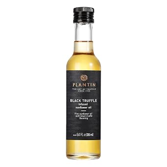 Plantin Black Truffle Sunflower Oil Premium Gourmet Sunflower Oil Infused with French Black Truffles Luxurious Ingredient for Pasta, Risotto, Salads, Vegetables, Eggs, Meat & Fine Dining 250g