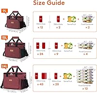 Vista 23 de Lifewit Bolsa de Almuerzo Mediana Aislada Caja de Almuerzo Hielera Suave Bolsa Refrigerante para Adultos Hombres Mujeres, Gris 12 Latas (9L)