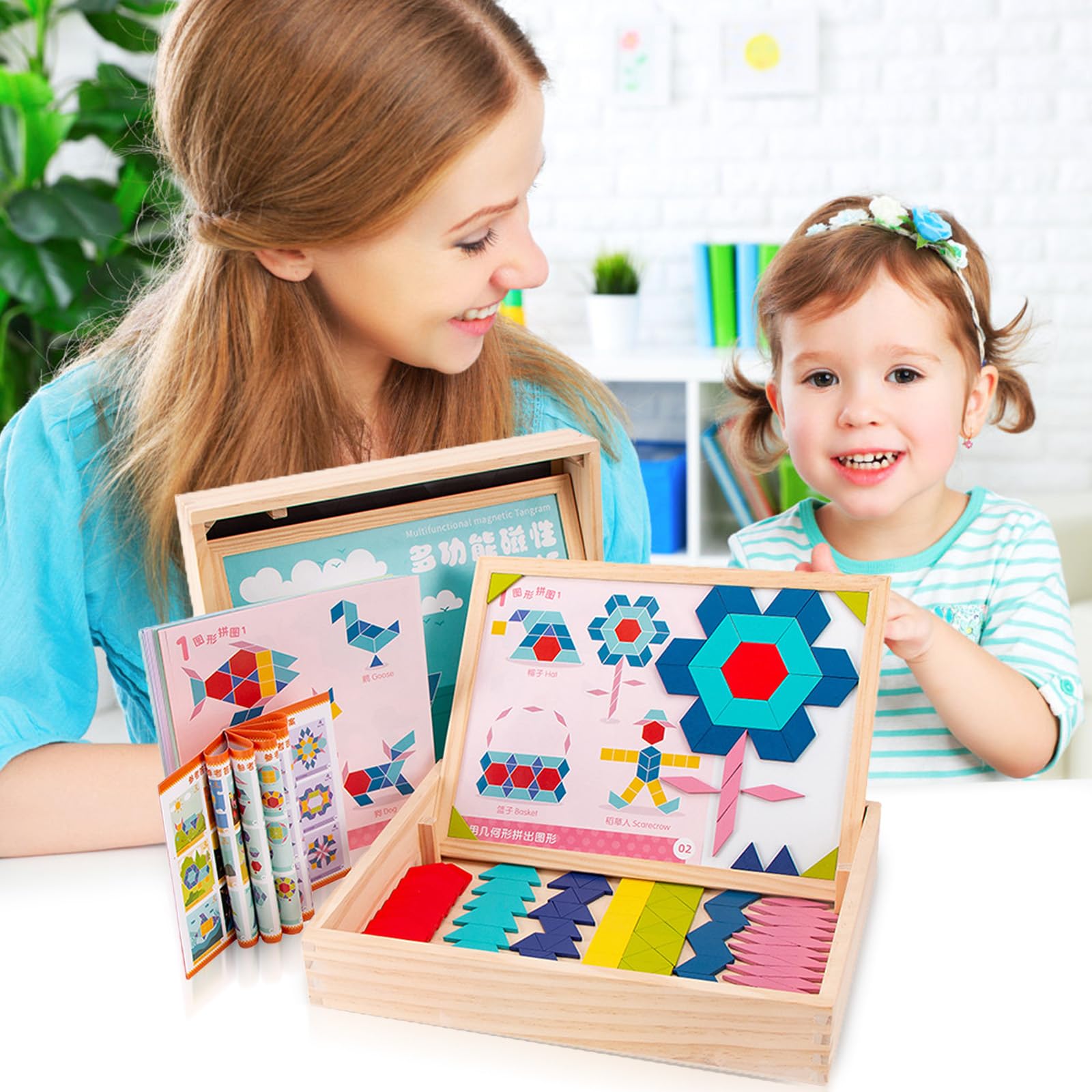 Giocattolo 210 Pezzi Multicolori con Attività Rompicapo a Stimolo Mentale | Tessere Forme Tavole Puzzle Per Bambini per Età Prescolare Asilo e Scuola Materna