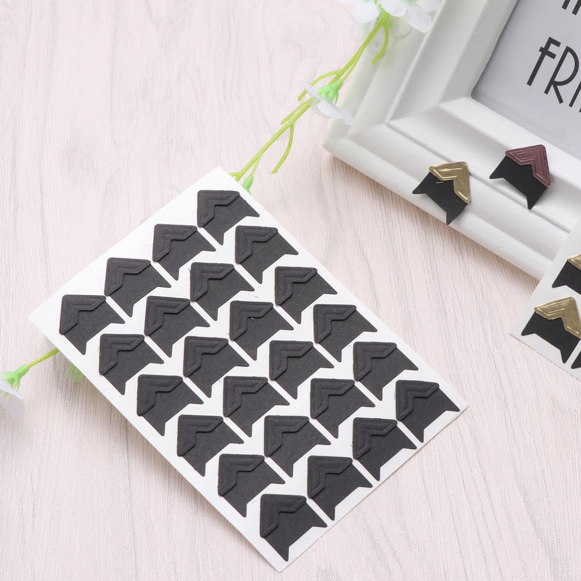 DIY Photo Corners Self Adhesive Paper Stickers, 15 Sheets