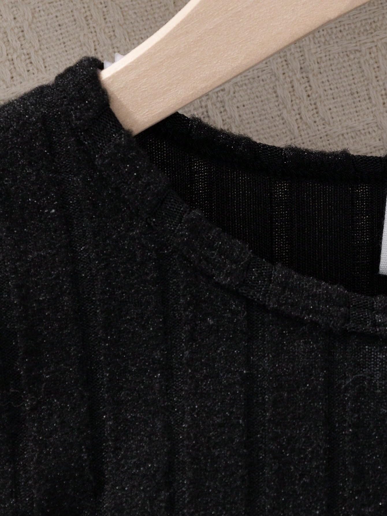 Floerns Conjunto de camiseta de manga larga y falda corta con volantes para niñas